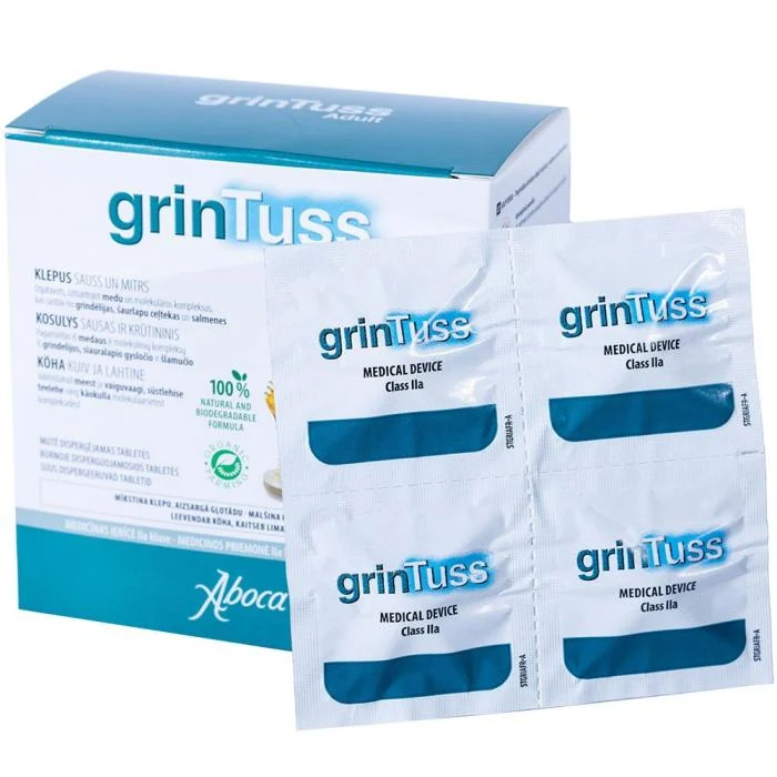 GRINTUSS ADULT burnoje disperguojamosios tabletės, N20
