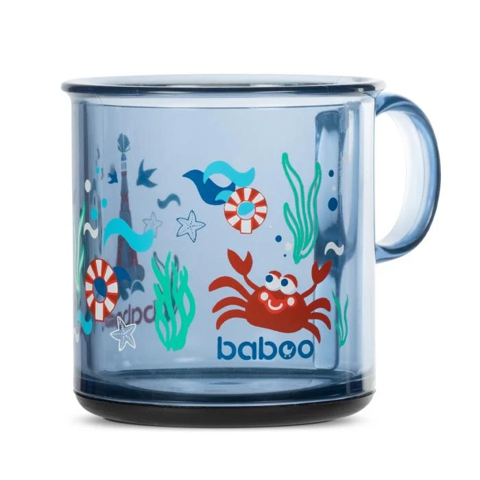 Baboo puodelis neslystančiu dugnu, 170ml, 12+ mėn, Marine
