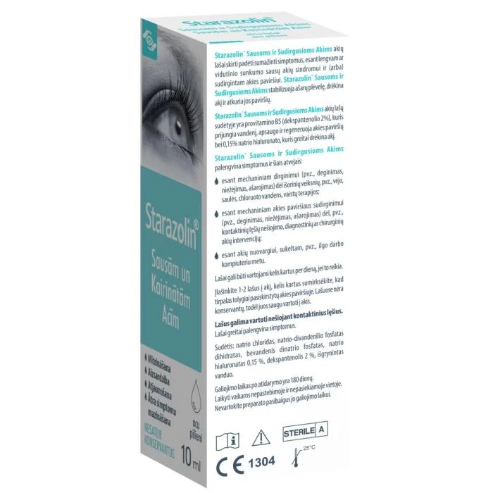 Starazolin akių lašai sausoms ir sudirgusioms akims, 10 ml