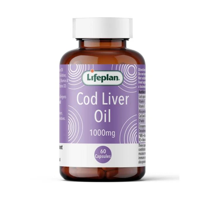 LIFEPLAN Cod Liver Oil menkių kepenų aliejus, 1000 mg, N60