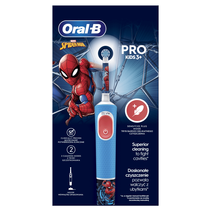 ORAL B Elektrinis dantų šepetėlis Vitality Pro Kids (3+ metų), Spiderman, N1