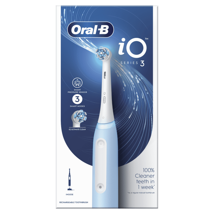 ORAL B Elektrinis dantų šepetėlis iO3, Ice Blue, N1