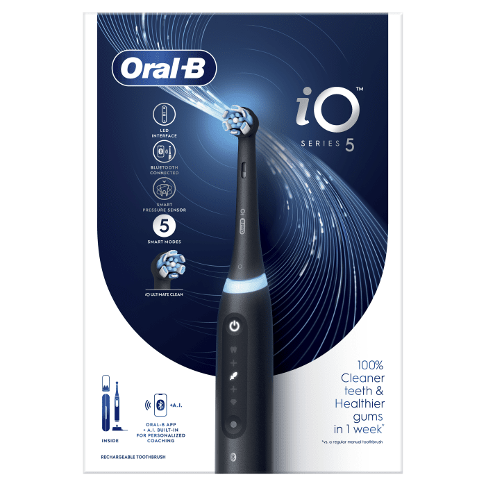 ORAL B POC IO5 Elektrinis dantų šepetėlis, Matt Black, N1