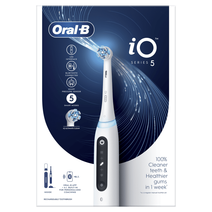 ORAL B POC IO5 Elektrinis dantų šepetėlis, Quite White, N1