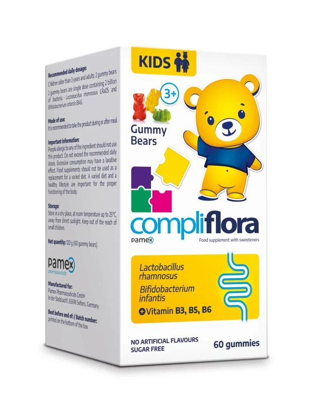 Compliflora Kids Gummy bears Maisto papildas su saldikliu