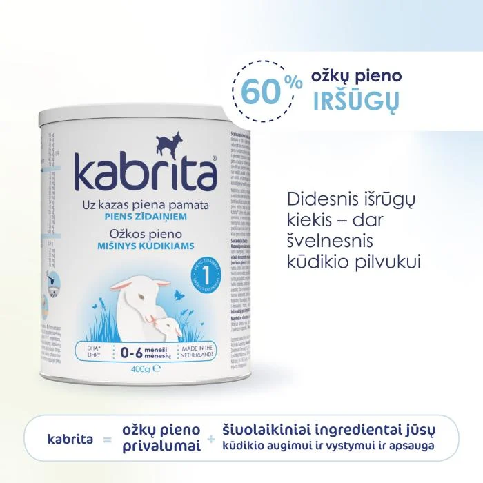 KABRITA 1 ožkos pieno mišinys, nuo 0-6 mėn., 400 g