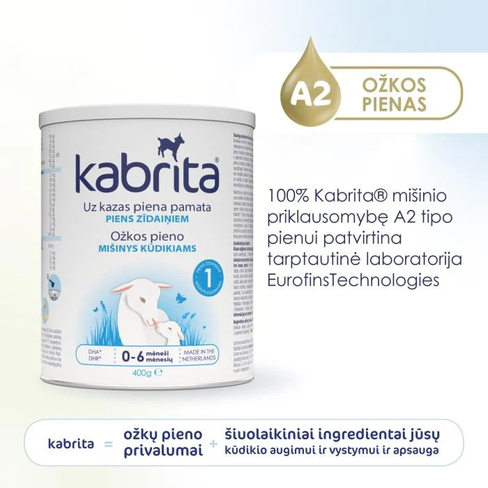 KABRITA 1 ožkos pieno mišinys, nuo 0-6 mėn., 400 g