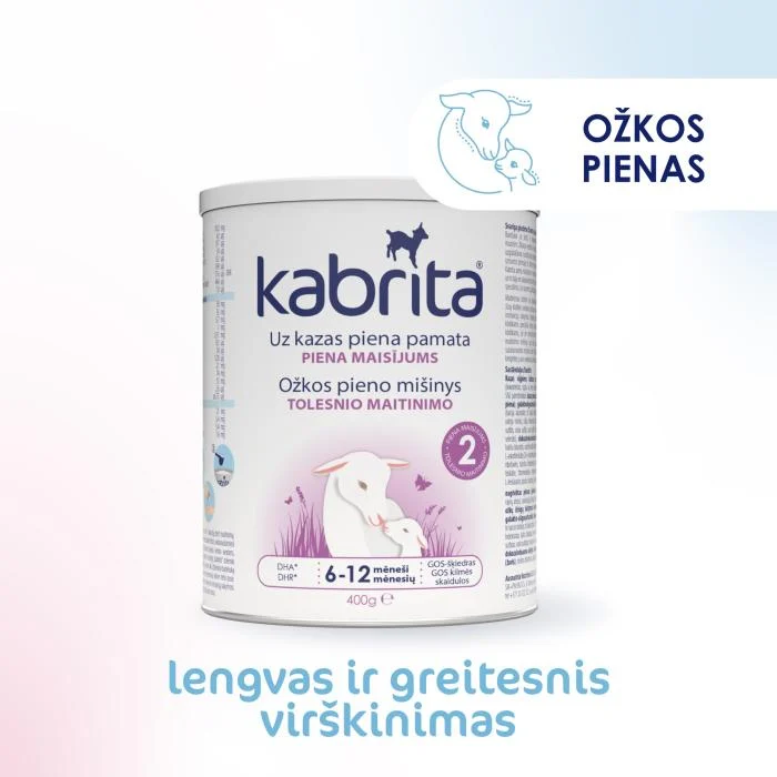 KABRITA 2 ožkos pieno mišinys, 6–12 mėn., 400 g