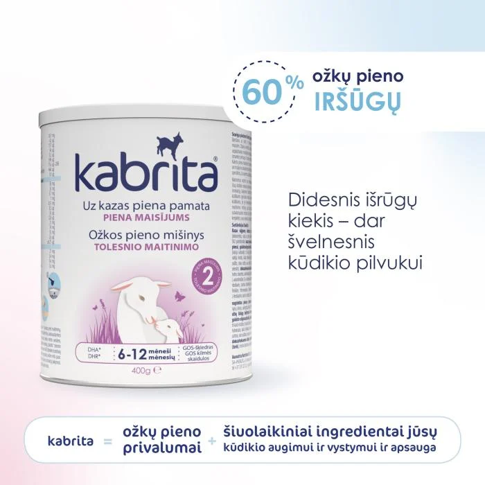 KABRITA 2 ožkos pieno mišinys, 6–12 mėn., 400 g
