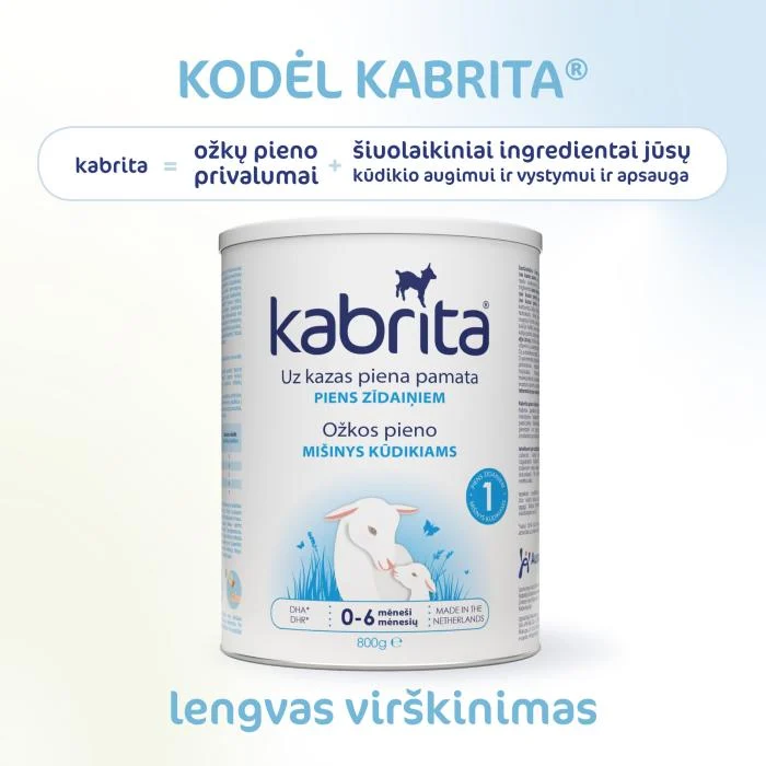 KABRITA 1 ožkos pieno mišinys, nuo 0-6 mėn., 800 g