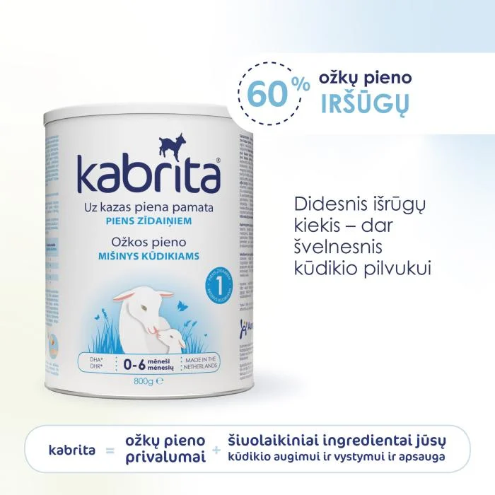 KABRITA 1 ožkos pieno mišinys, nuo 0-6 mėn., 800 g