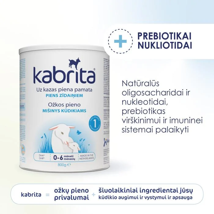 KABRITA 1 ožkos pieno mišinys, nuo 0-6 mėn., 800 g