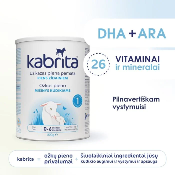 KABRITA 1 ožkos pieno mišinys, nuo 0-6 mėn., 800 g