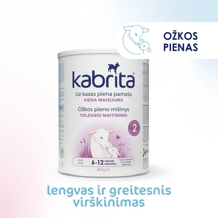 KABRITA 2 ožkos pieno mišinys, 6–12 mėn., 800 g
