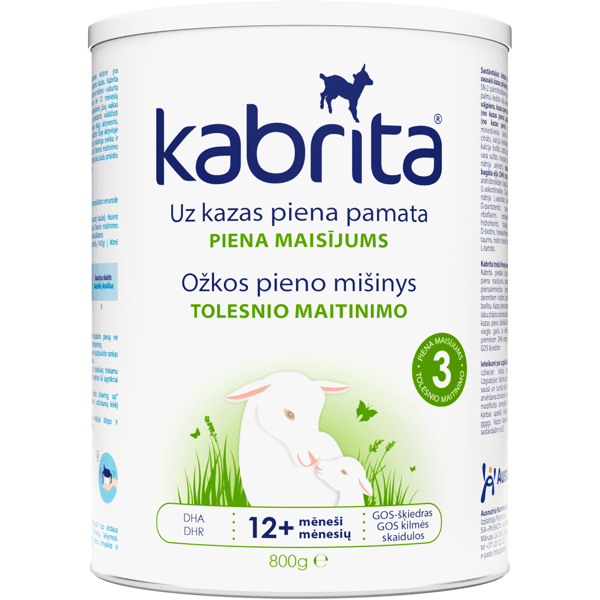 KABRITA 3 ožkos pieno mišinys/gėrimas, nuo 12 mėn., 800 g