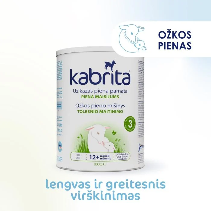 KABRITA 3 ožkos pieno mišinys/gėrimas, nuo 12 mėn., 800 g
