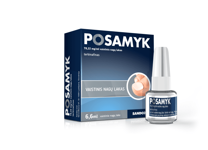 POSAMYK, 78,22MG/ML vaistinis nagų lakas, 6.6ML