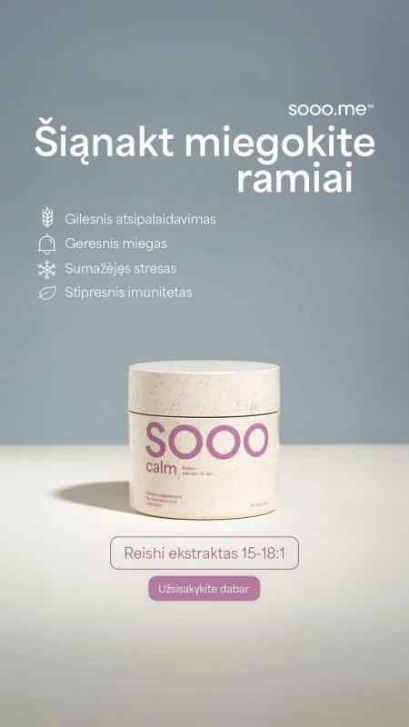 SOOO calm: Reishi ekstraktas, 350 mg, N90, 15-18:1