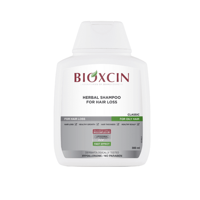 BIOXCIN šampūnas nuo plaukų slinkimo riebiems plaukams, 300 ml