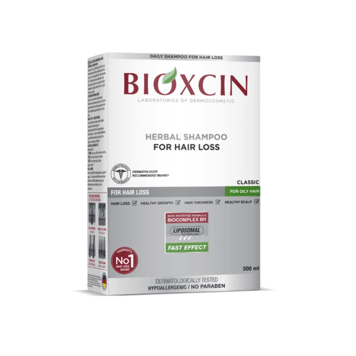 BIOXCIN šampūnas nuo plaukų slinkimo riebiems plaukams, 300 ml