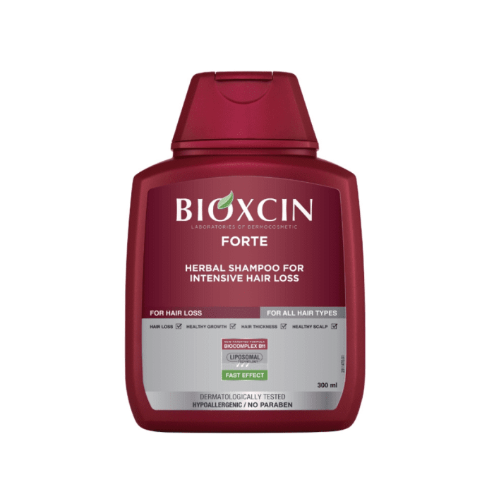 BIOXCIN FORTE šampūnas nuo intensyvaus plaukų slinkimo, 300 ml
