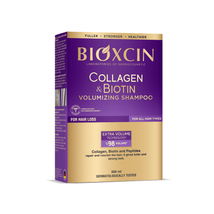 BIOXCIN apimties suteikiantis šampūnas su kolagenu ir biotinu, 300 ml