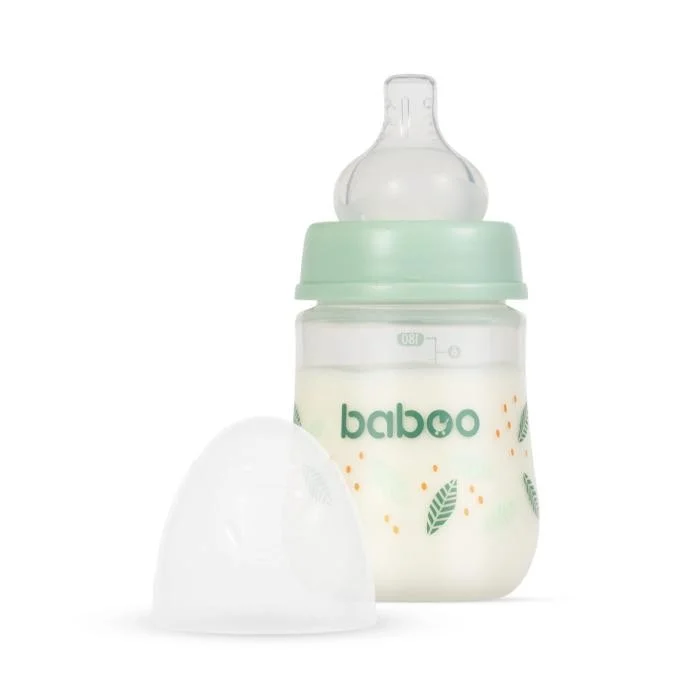 Baboo antikolinis buteliukas plataus kaklelio, 180 ml, 0+ mėn, Peachy Keen