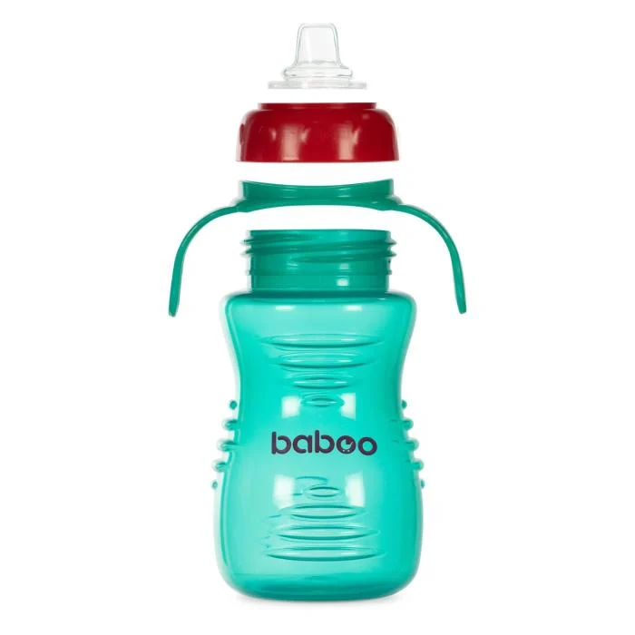 Baboo gertuvė su silikoniniu snapeliu, 260ml, 6+ mėn, mėlyna