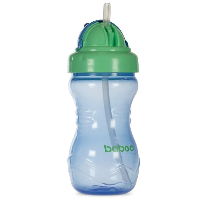Baboo gertuvė su silikoniniu šiaudeliu, 360ml, 9+ mėn, mėlyna