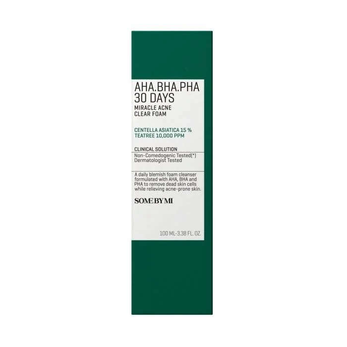 SOME BY MI veido prausiklis AHA-BHA-PHA 30 DAYS MIRACLE ACNE CLEAR FOAM, 100ml