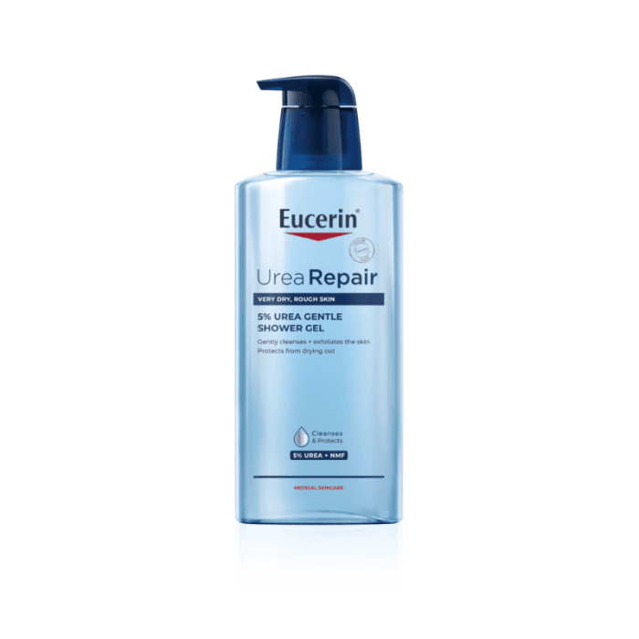 EUCERIN UreaRepair 5 % Urea švelnus dušo gelis sausai odai, 400 ml