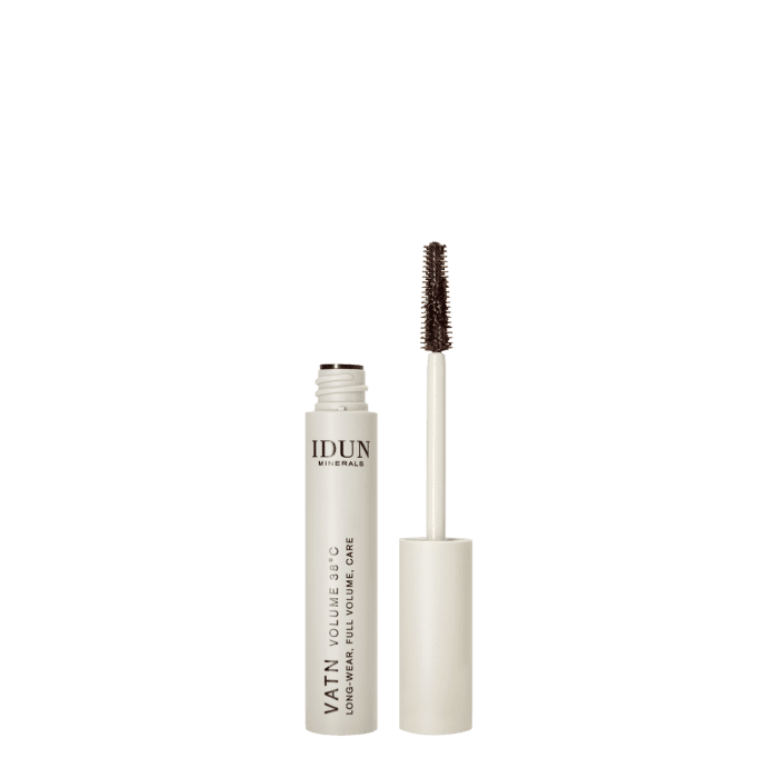 IDUN Minerals suteikiantis apimties vandeniui atsparus blakstienų tušas, rudos spalvos VATN VOLUME Nr.5018, 9 ml