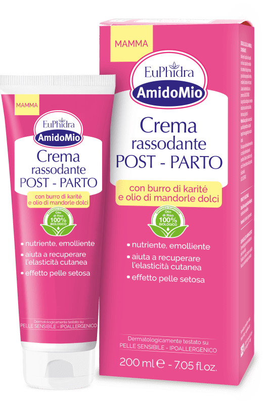 AMIDOMIO stangrinantis ir maitinantis kūno kremas po gimdymo, 200 ml