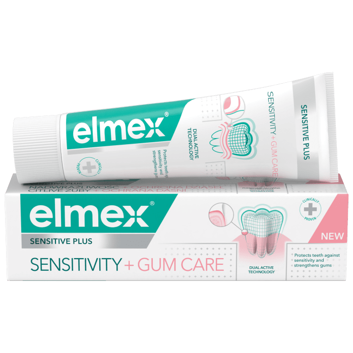 ELMEX dantų pasta jautrių dantų ir dantenų priežiūrai SENSITIVE PLUS SENSITIVITY+GUM CARE, nuo 12 metų, 75 ml