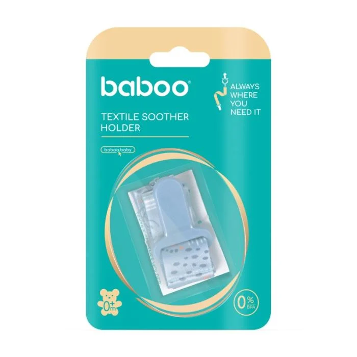 BABOO tekstilinis čiulptuko laikiklis, Blue Haze, 0+ mėn