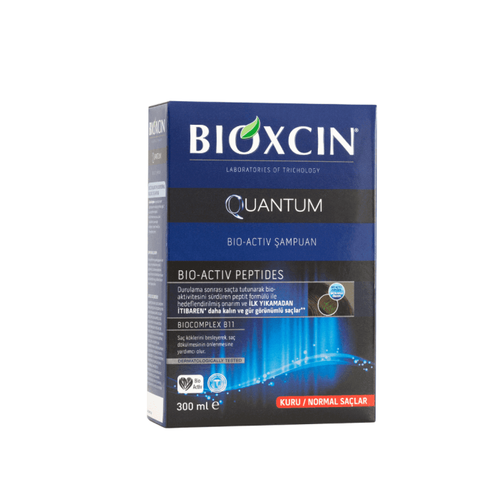 BIOXCIN QUANTUM plaukus storinantis šampūnas su aktyviais peptidais, 300 ml