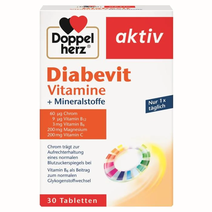 DOPPELHERZ Aktiv vitaminai diabetikams, tabletės N30