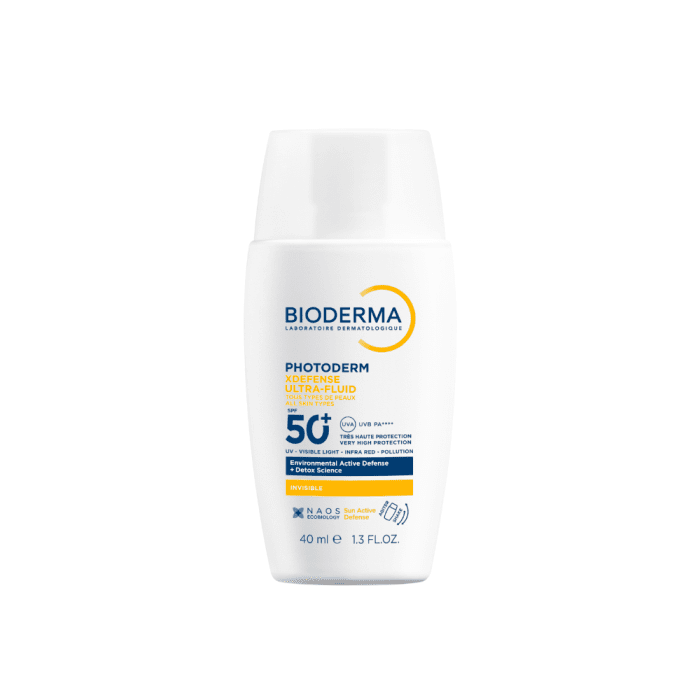 BIODERMA labai aukštos apsaugos ir itin lengvos tekstūros, detoksikuojantis fluidas nuo saulės ir taršos, PHOTODERM XDEFENSE ULTRA-FLUID SPF50+, 40 ml