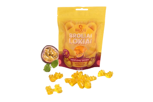 BROLIŲ MEDUS PASIFLORŲ SKONIO GUMINUKAI 100 g