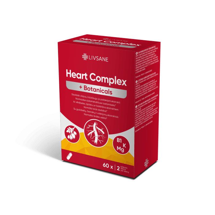 LIVSANE HEART COMPLEX + BOTANICALS kapsulės N60