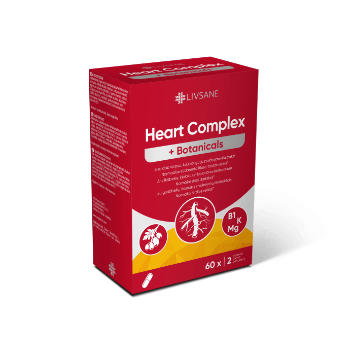 LIVSANE HEART COMPLEX + BOTANICALS kapsulės N60