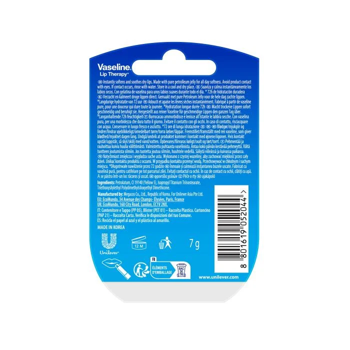 VASELINE lūpų balzamas Original, 7 g