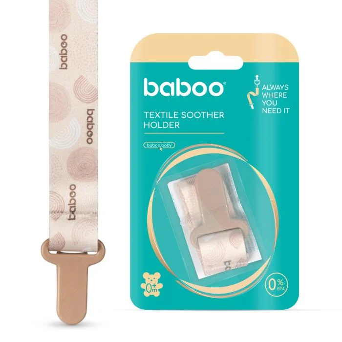 BABOO tekstilinis čiulptuko laikiklis, Au Naturale, 0+ mėn