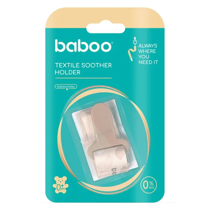 BABOO tekstilinis čiulptuko laikiklis, Au Naturale, 0+ mėn