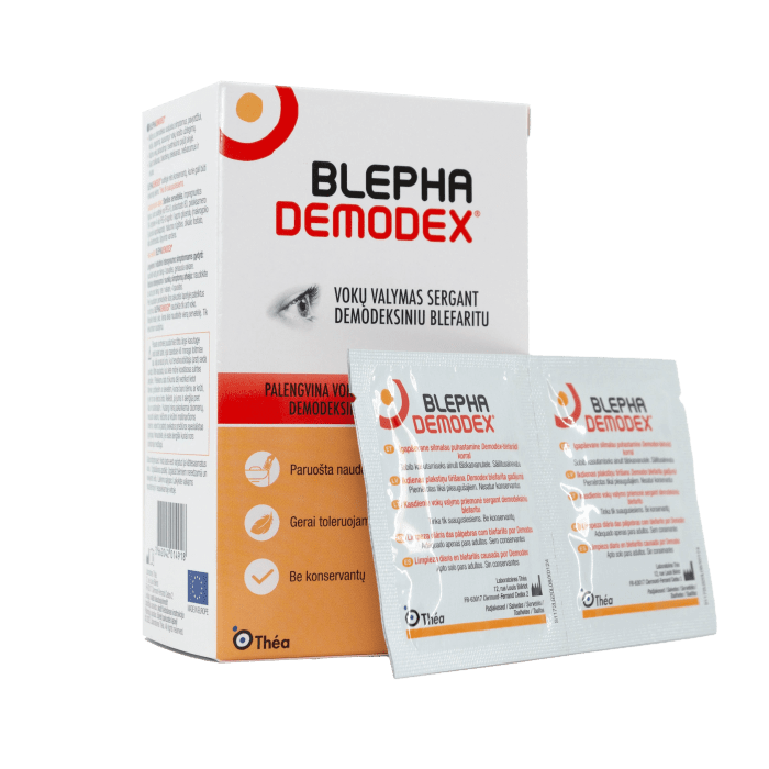 BLEPHADEMODEX valomosios akių vokų servetėlės , N30
