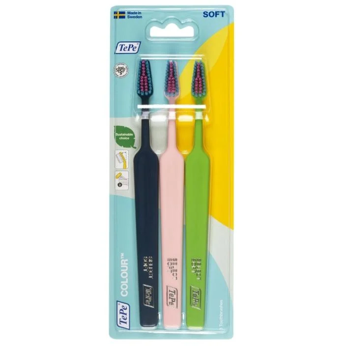 TEPE Dantų šepetėlis Select Colour 3 vnt., minkštas, blisteris