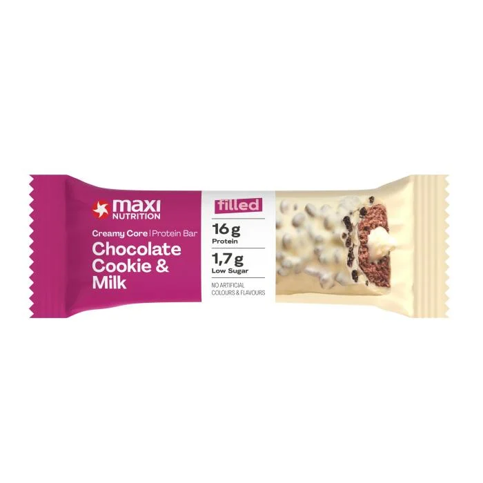 MAXINUTRITION baltyminis batonėlis su sausainių gabaliukais, 45 g
