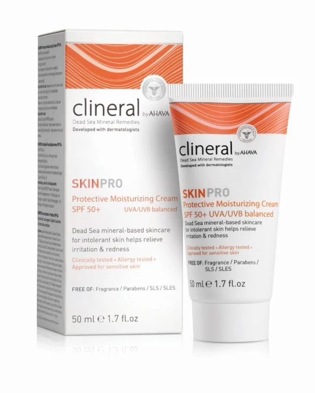 CLINERAL by AHAVA SKINPRO apsauginis drėkinamasis kremas SPF50, 50 ml