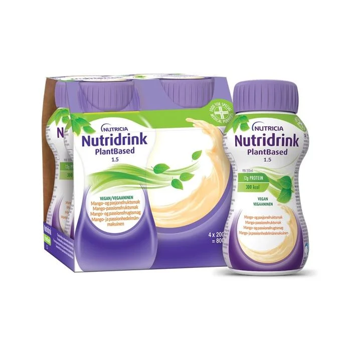 NUTRIDRINK PlantBased, mangų ir pasiflorų skonio, 4x200 ml