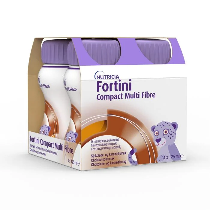 FORTINI Compact Multi Fibre, šokolado- karamelės skonio, 4x125 ml